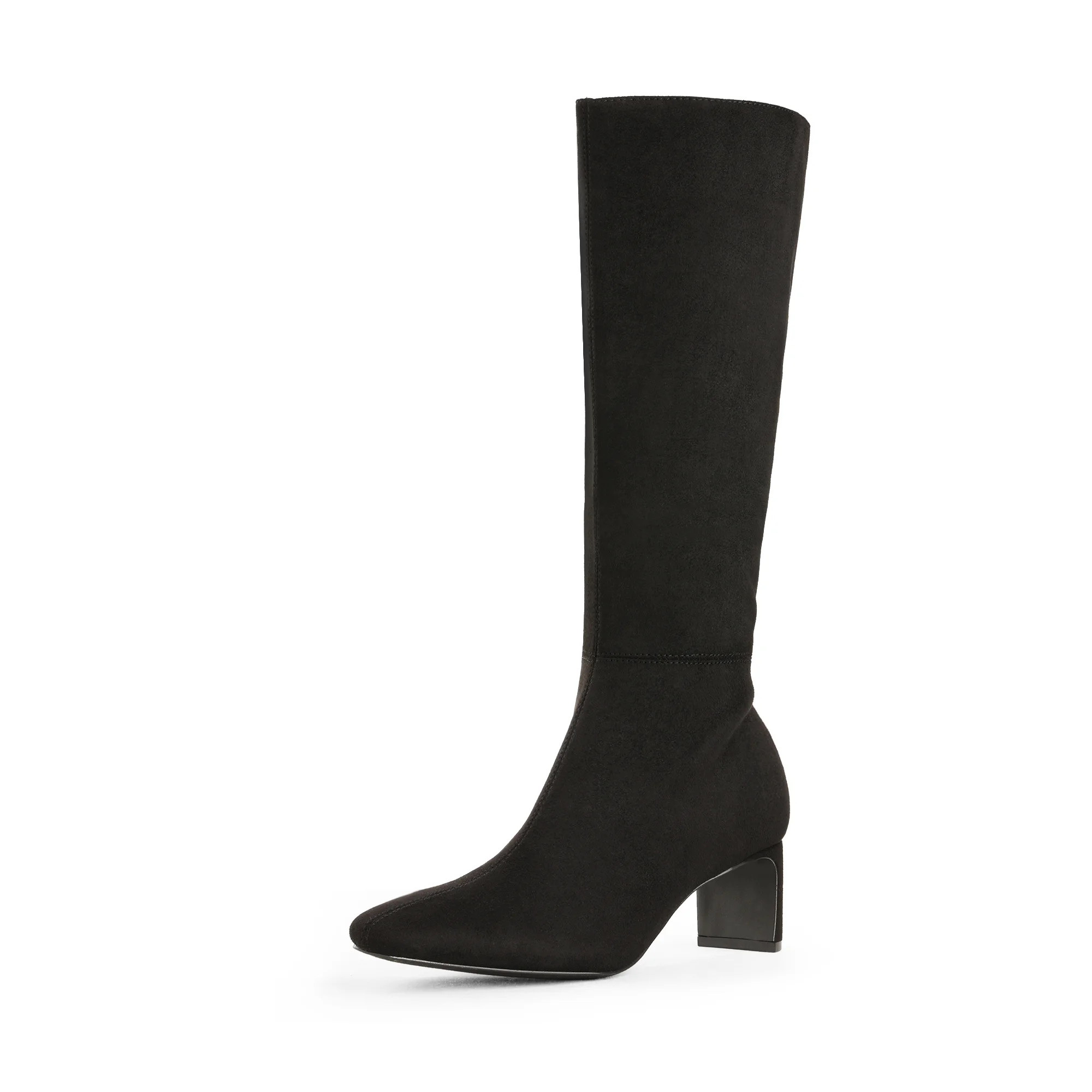 Dream Pairs Women's Knee High Suede Chunky Heel Side Zipper Fashion Boots DKB211 BLACK Size 9 | Walmart (US)