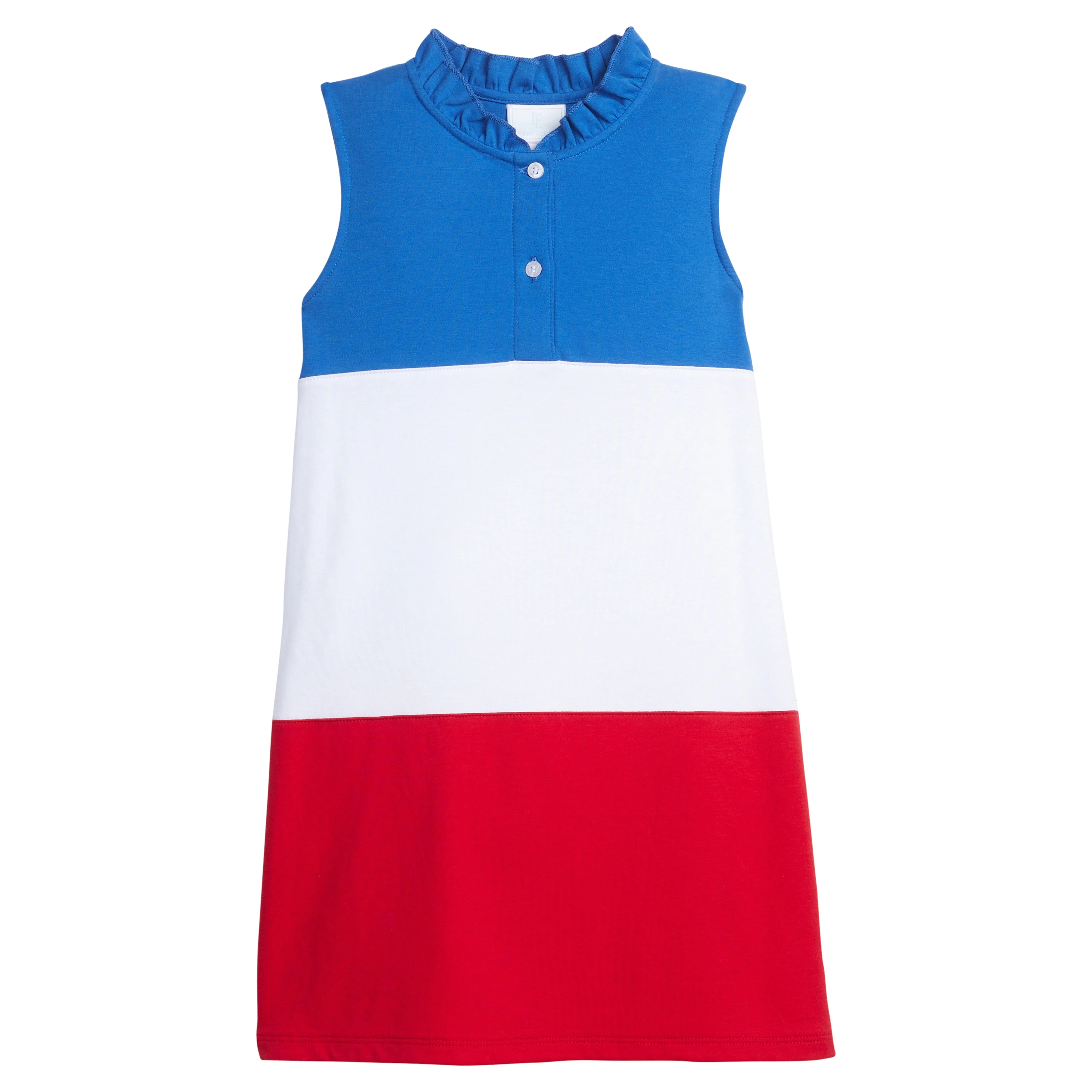 Girls Color Block Polo Dress in Royal | Little English | Little English