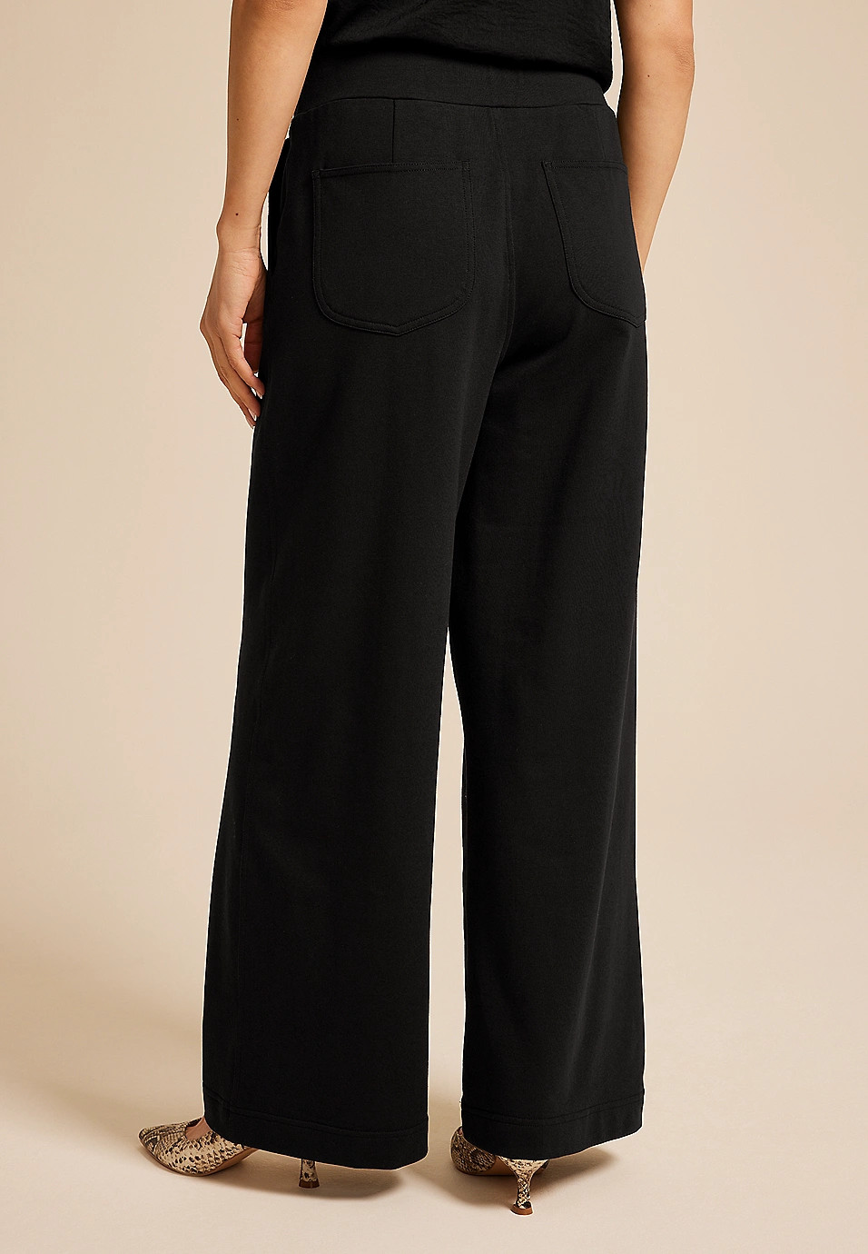 Knit High Rise Wide Leg Pant | Maurices