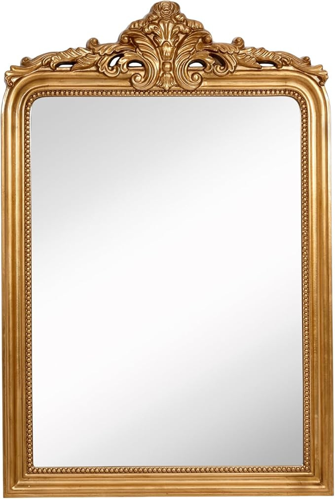 Hamilton Hills 28x42 inch Vintage Gold Mirror | French Baroque & Antique Arched Mirror for Wall D... | Amazon (US)