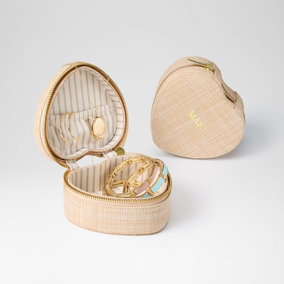 Raffia Heart Jewelry Case | Mark and Graham