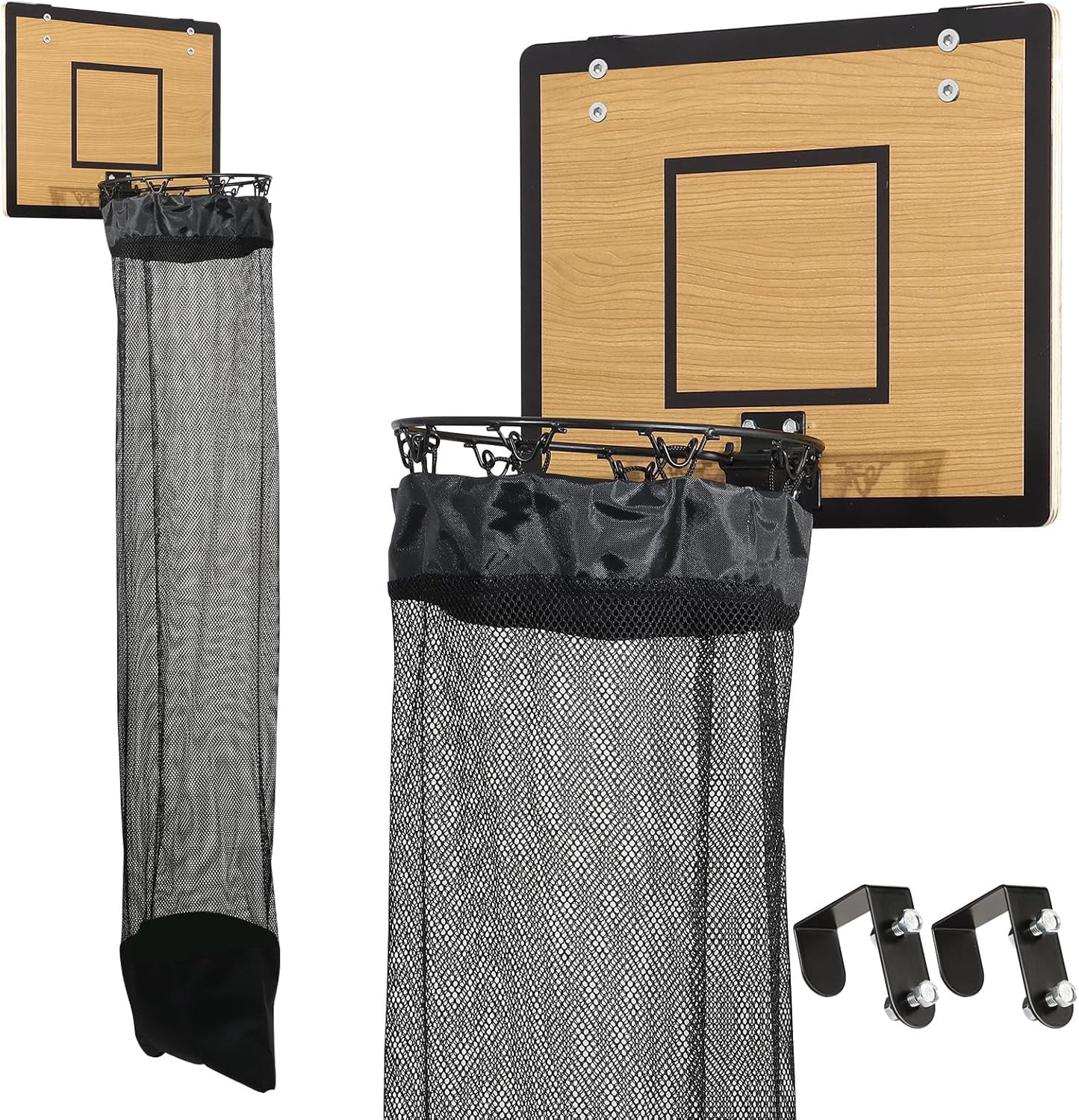 XIMEI Over the Door Basketball Hoop Laundry Basket, Wooden Basketball Laundry Hamper with Zipper ... | Walmart (US)