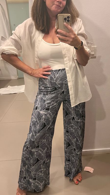 These pants were my favorite on our most recent trip to Mexico. Super comfortable. Could be worn my the pool or transitioned to night with a fun top. Great body suit. Supportive and shapely. Wide leg pants  

#LTKfindsunder50 #LTKover40 #LTKmidsize
