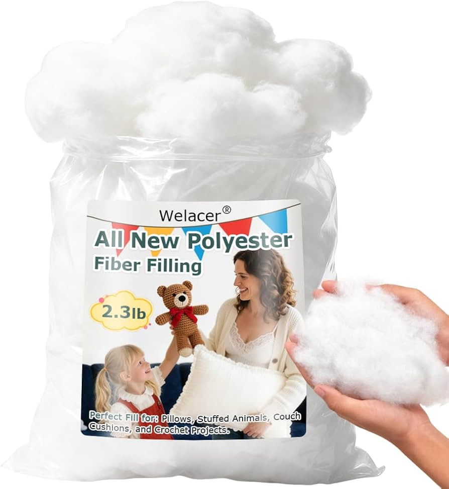 Welacer Pillow Stuffing 2.3lbs/36.8oz, Polyfill Stuffing for Stuffed Animals, Crafts, DIY Plush T... | Amazon (US)
