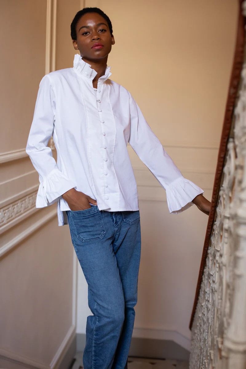 Montalcino Tunic | White Poplin | SUE SARTOR