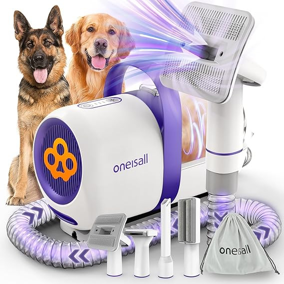 oneisall Dog Grooming Vacuum Kits: 15000Pa Shedding Brush with Grooming Tools, 3 Suction Low Nois... | Amazon (US)