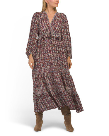 Long Sleeve Tiered Maxi Dress | TJ Maxx
