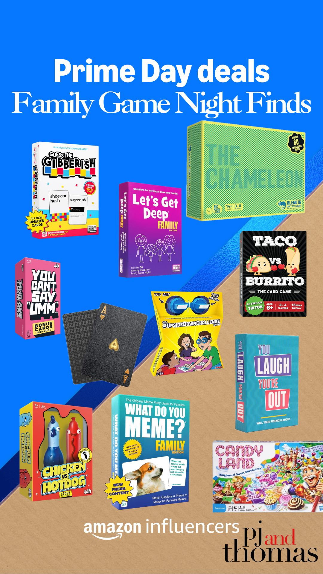 Prime Day Family Game Night Finds 🎲✨
Gather everyone and get ready for some laughs — we rounded up fun family games on major Prime Day deals! A few of these are our tried-and-true faves (we love The Chameleon and Guess the Gibberish!) and the rest are on our list to try next. Perfect for cozy nights, parties, or just screen-free fun with the kids. Shop our picks and save big!
#PrimeDay #FamilyGameNight #LTKFamily #LTKSale #AmazonFinds #LTKPrimeDay 

 #LTKParties #LTKFamily