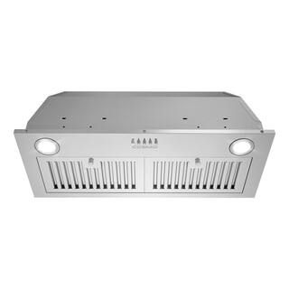 30 in. 380 CFM Ducted Insert Range Hood in Stainless Steel with Push Button Controls LED Lights a... | The Home Depot