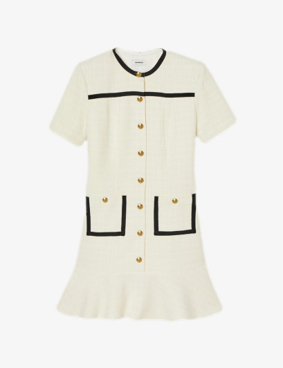 Womens Naturels Contrast-trim Button-up Woven Mini Dress 10 | Selfridges