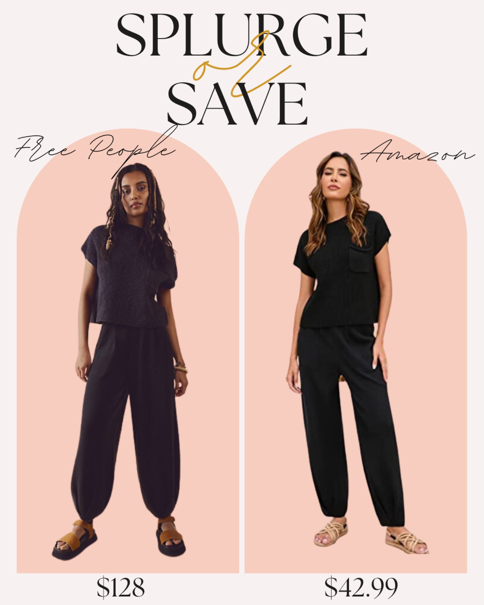 Splurge or Save sweater set. I love my Free People set and was excited to find a similar set from Amazon for a great price! This is such a comfortable outfit and perfect for summer travel 

#LTKtravel #LTKunder50 #LTKstyletip