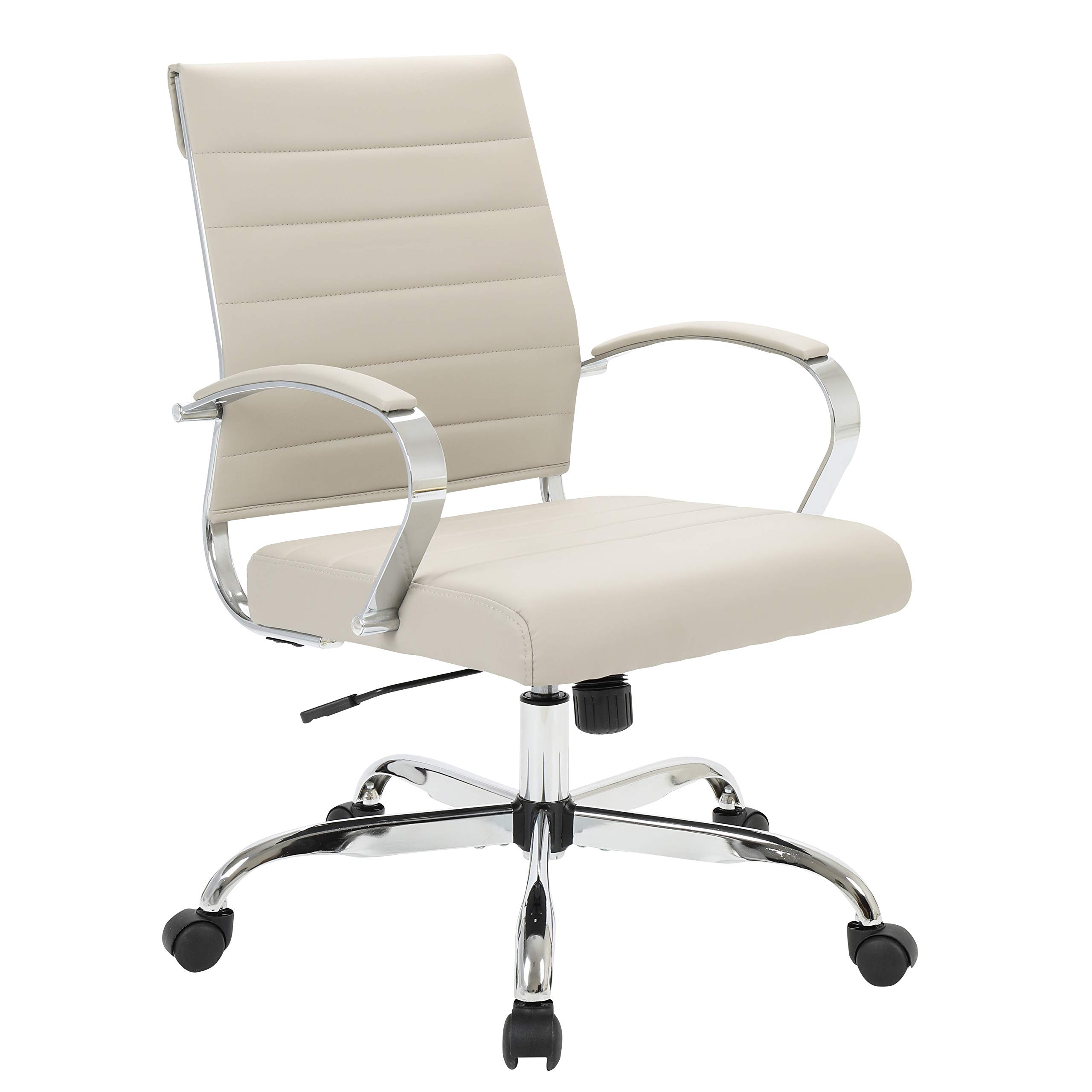 LeisureMod Benmar Modern Mid-Back Adjustable Swivel Leather Office Chair (Tan) | Amazon (US)