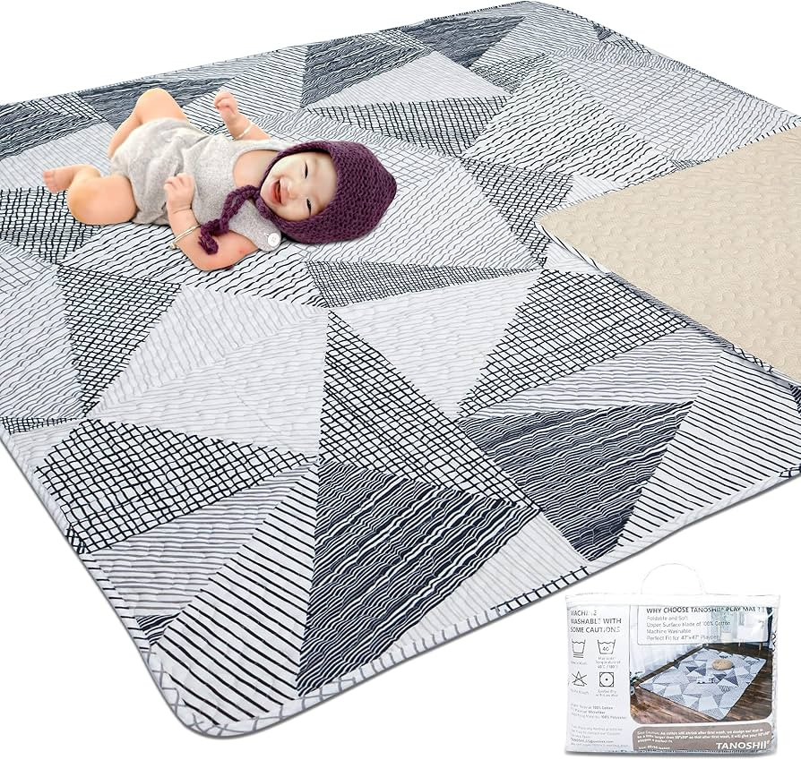 TANOSHII® Baby Play Mat for 47"x47" Playpen, Machine Washable, Kids Tents Mat Cotton,Foldable Cr... | Amazon (US)
