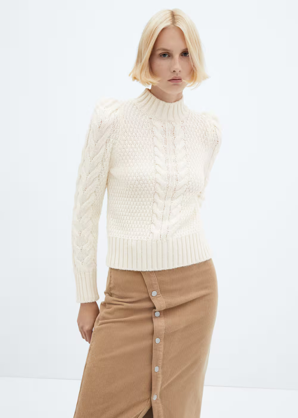 Buttoned corduroy skirt | MANGO (US)