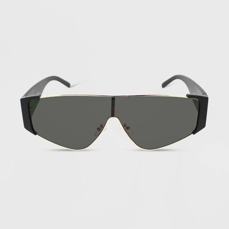 Plastic Metal Combo Shield Sunglasses - Wild Fable™ Black | Target
