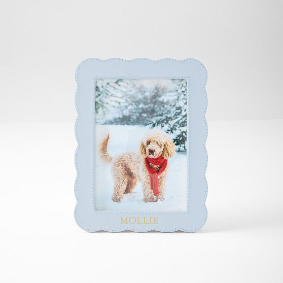 Scalloped Leather Frame | Mark and Graham