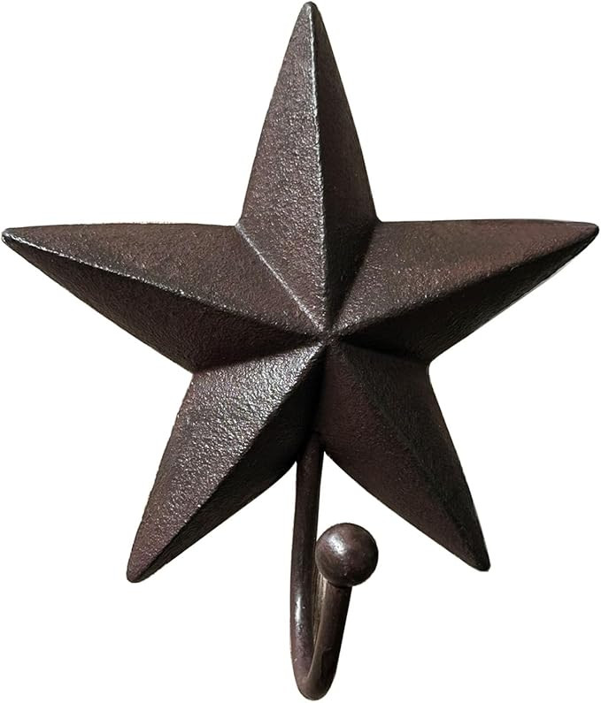Rustic Star Wall Hooks – Vintage Decorative Western Home Wall Mount Coat Rack Hanger Hooks | Amazon (US)