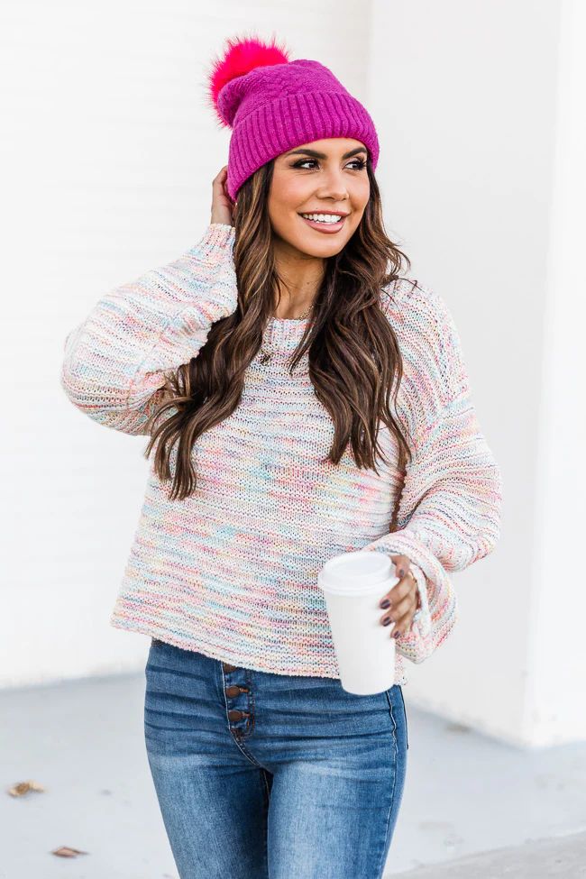 Make A Difference Multicolor Balloon Sleeve Sweater | The Pink Lily Boutique