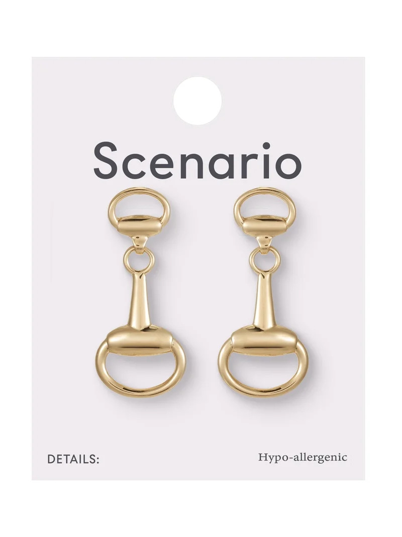 Scenario Horsebit Drop Earrings, Gold-Tone | Walmart (US)
