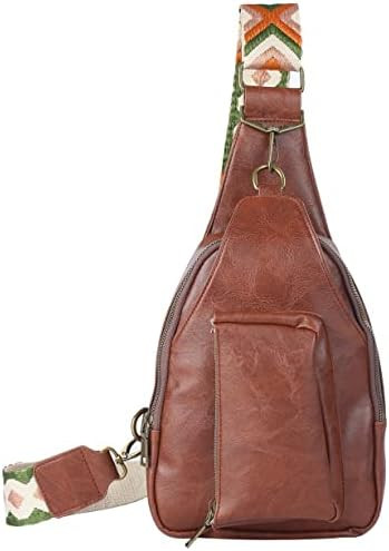 Mzjeaziany Women Chest Bag Sling Bag Small Crossbody PU Leather Satchel Daypack Shoulder backpack... | Amazon (US)