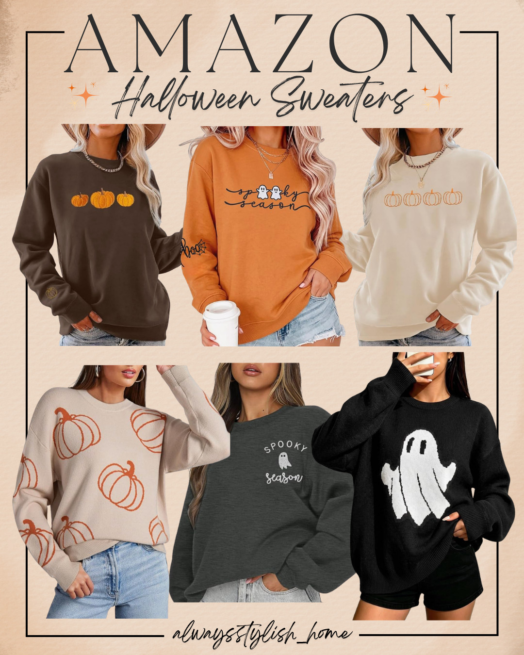 amazon halloween sweaters! cozy and warm trending halloween graphic sweaters for the season from amazon. amazon fall sweaters. halloween style. 

 #LTKgrwm #LTKootd #LTKSeasonal