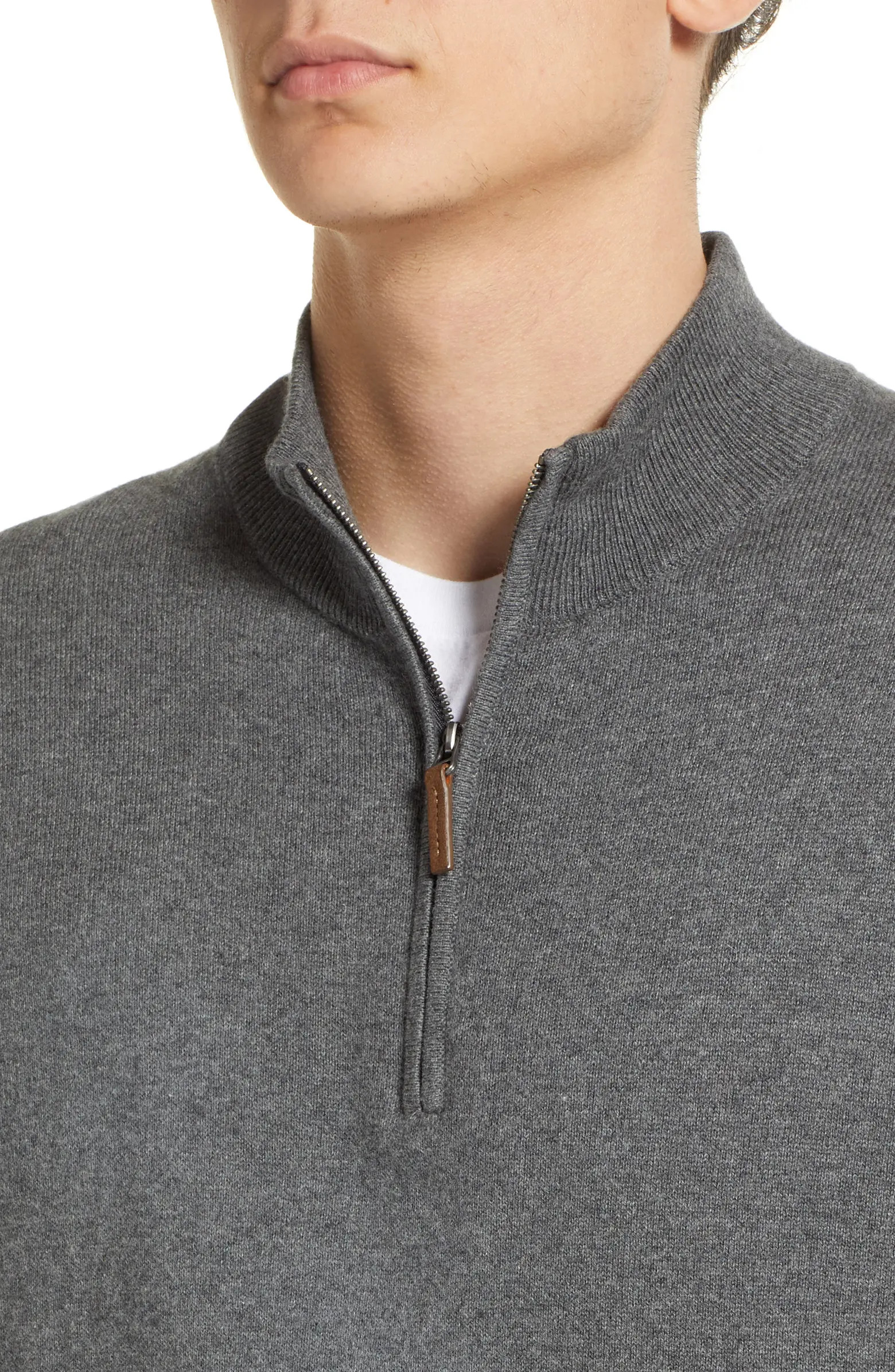 Half Zip Cotton & Cashmere Pullover Sweater | Nordstrom