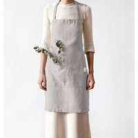 Silver Linen Aprons For Women & Men. Cooking Apron With Pockets. Zero Waste Gifts Holiday Apron | Etsy (US)