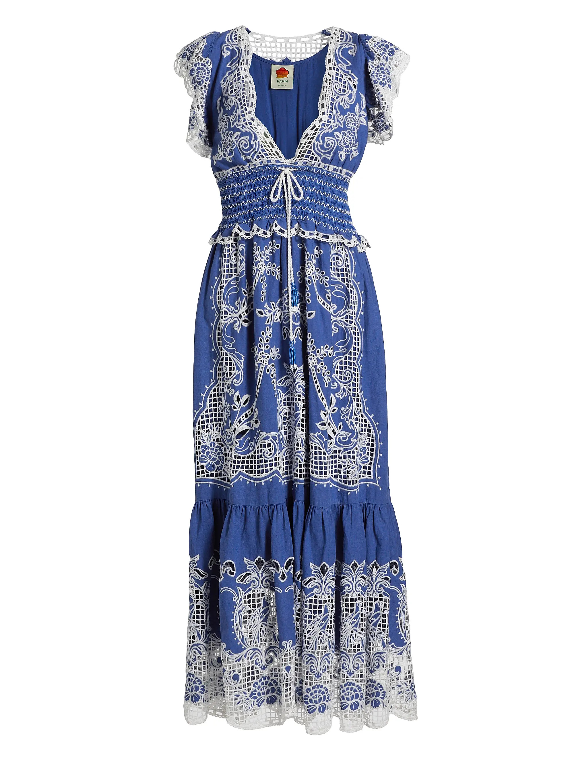 Romantic Richelieu V-Neck Maxi Dress | Saks Fifth Avenue