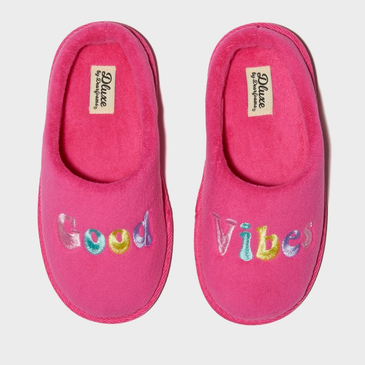 dluxe by dearfoams Kids' Good Vibes Slide Slippers - Hot Pink | Target