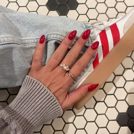 Valentine’s Nails 
Made by Mary Pearl Rings - Code: Kristin10



#LTKstyletip #LTKshoecrush