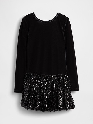 Kids Mixed Media Sequin Bubble Dress | Gap (US)