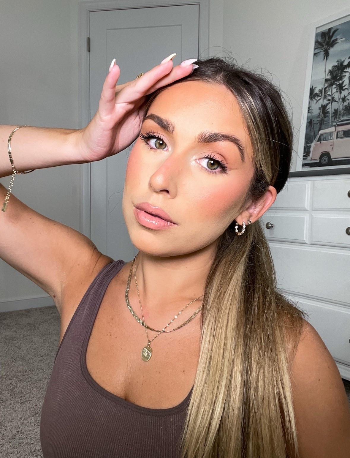 Soft everyday makeup 🤍 sharing all of the product details below 👇🏽 

@lorealusa Lumi Glowtion 
@rarebeauty Foundation in 30NN
@elfcosmetics Camo Concealer 
@dibsbeauty Desert Island Duo in shade 1 | code KAIT15
@personacosmetics cream blush in Bubble
@lauramercier Translucent Setting Powder 
@fentybeauty Sun Stalkr Bronzer in Island Ting
@personacosmetics powder blush in Bubble
@kosas Brow Pencil 
@benefitcosmetics 24 Hour Brow Gel
@tartecosmetics Tartelette in Bloom Palette | code KAIT 
@tartecosmetics Maneater Mascara | code KAIT 
@nyxcosmetics Lip Liner in Peekaboo Neutral
@sigmabeauty Lip Oil 
@charlottetilbury Lipstick in Kim KW 

#makeup #makeuptutorial #summermakeup #glowyskin #softglam #softmakeup #stepbystepmakeup#LTKbeauty #LTKunder100

#LTKBeauty #LTKFindsUnder50 #LTKStyleTip