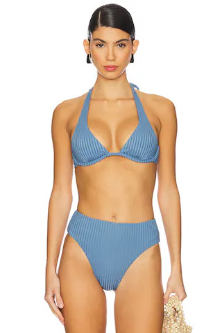 LSPACE Eco Ocean Rib Isa Bikini Top in Baltic from Revolve.com | Revolve Clothing (Global)