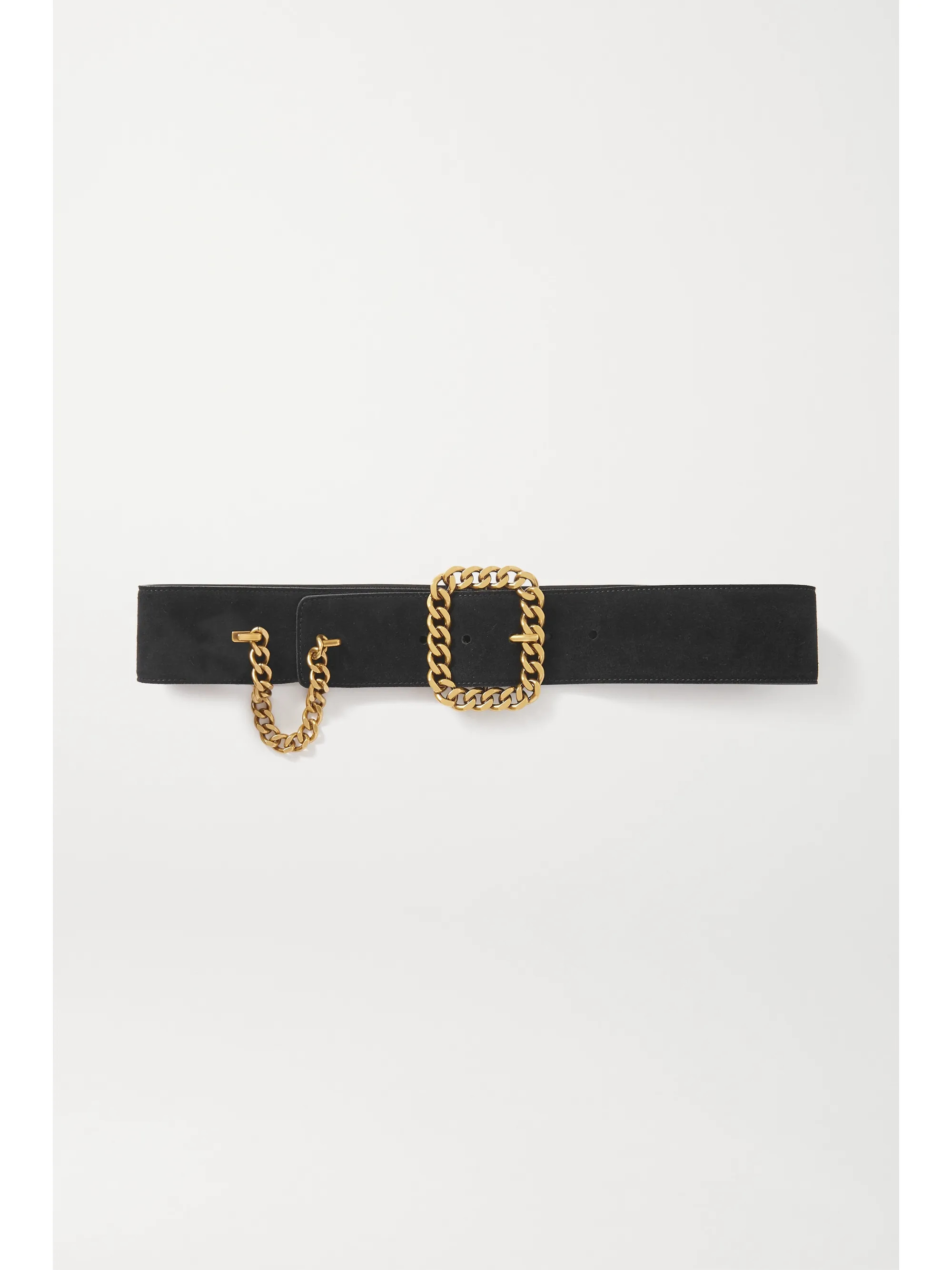 Black Chain-embellished suede waist belt | SAINT LAURENT | NET-A-PORTER | NET-A-PORTER (US)