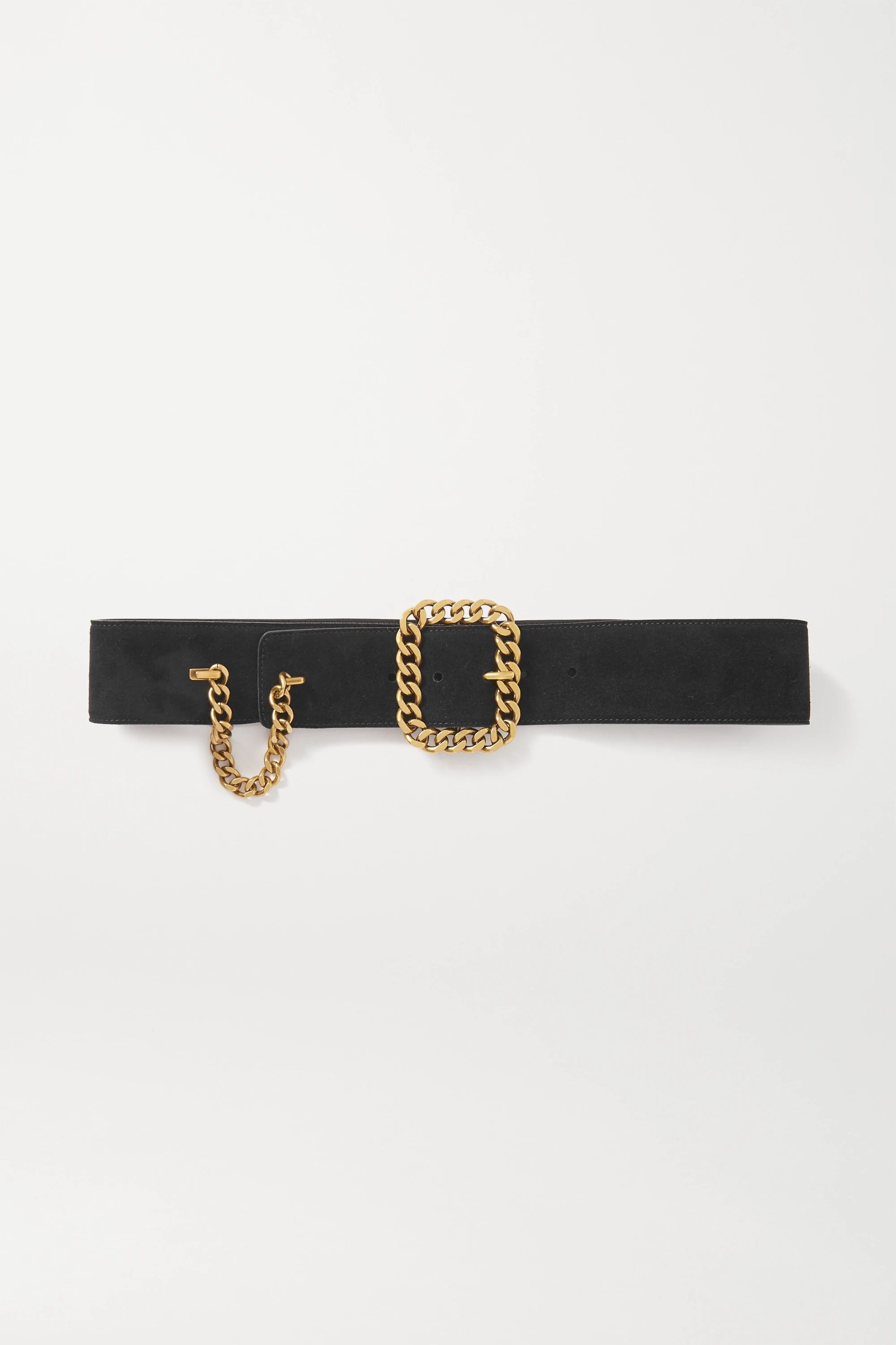 Black Chain-embellished suede waist belt | SAINT LAURENT | NET-A-PORTER | NET-A-PORTER (US)