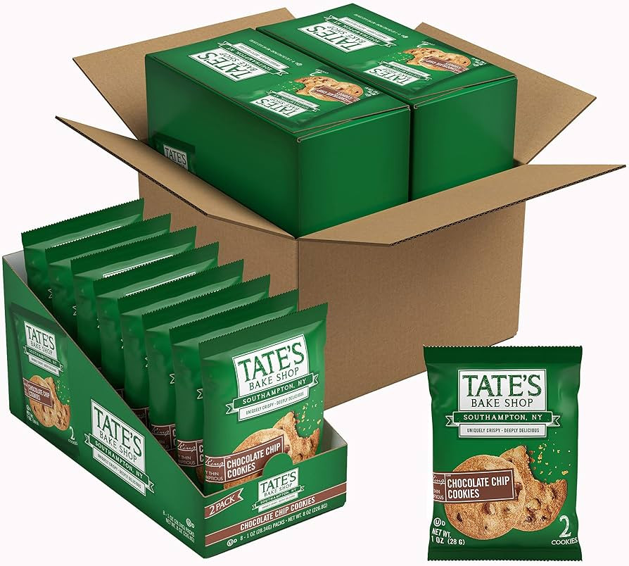 Tate\u2019s Bake Shop Chocolate Chip Cookies, 16 \u2013 2 Cookie Snack Packs | Amazon (US)