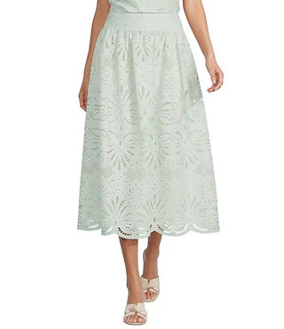 Josephine Coordinating Laser Cut Embroidery Maxi Skirt | Dillard's