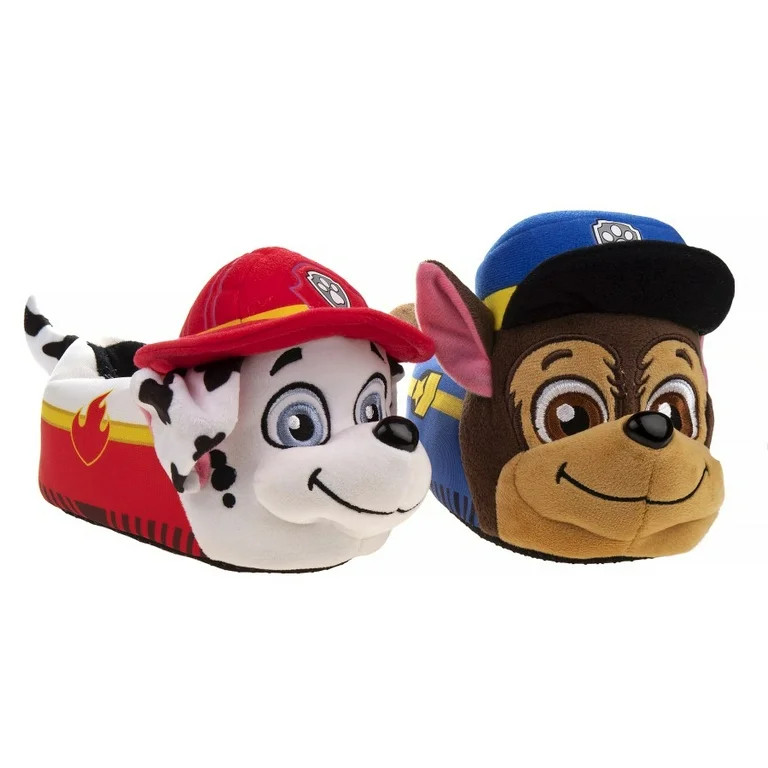 Nickelodeon Paw Patrol Marshall and Chase 3D Toddler Boys' Dual Sizes Slippers - Blue, 5-6 | Walmart (US)