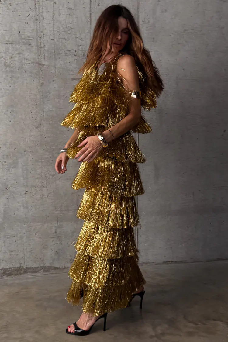 Gold Fringe Dress | Never Fully Dressed US
