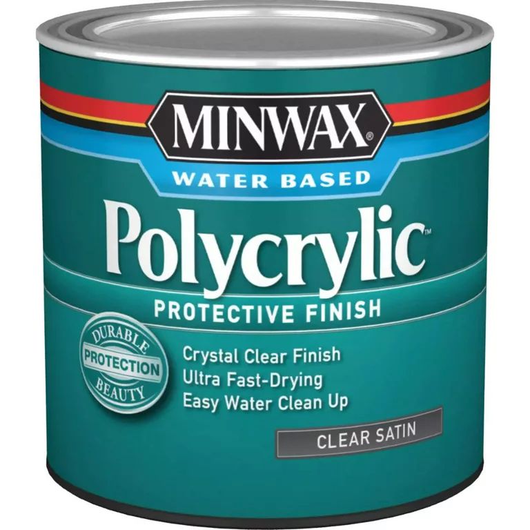 Minwax Polycrylic Protective Finish, Satin, Clear, 1/2 Pint | Walmart (US)