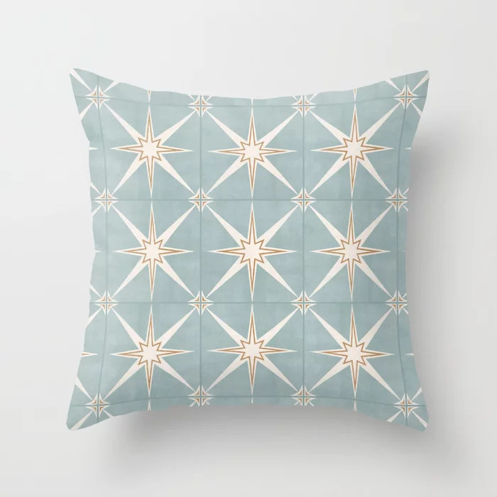 arlo star tile - dusty blue Throw Pillow by Little Arrow Decor | Society6 | Society6