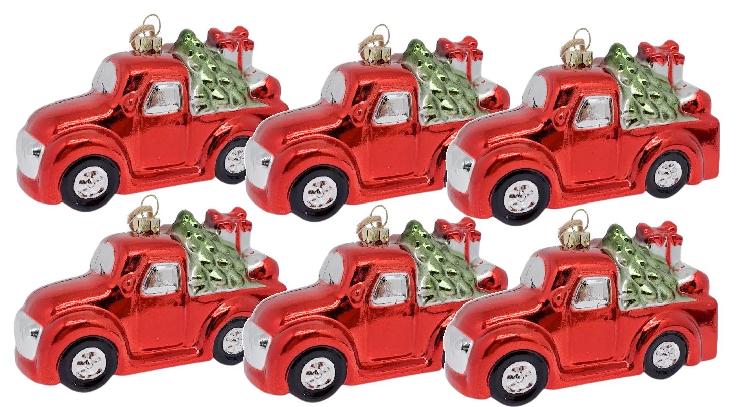 Holiday Time Set of 6 Red Truck with Tree. Bough of Holly Theme. Red & Green Color. Tree Truck Or... | Walmart (US)
