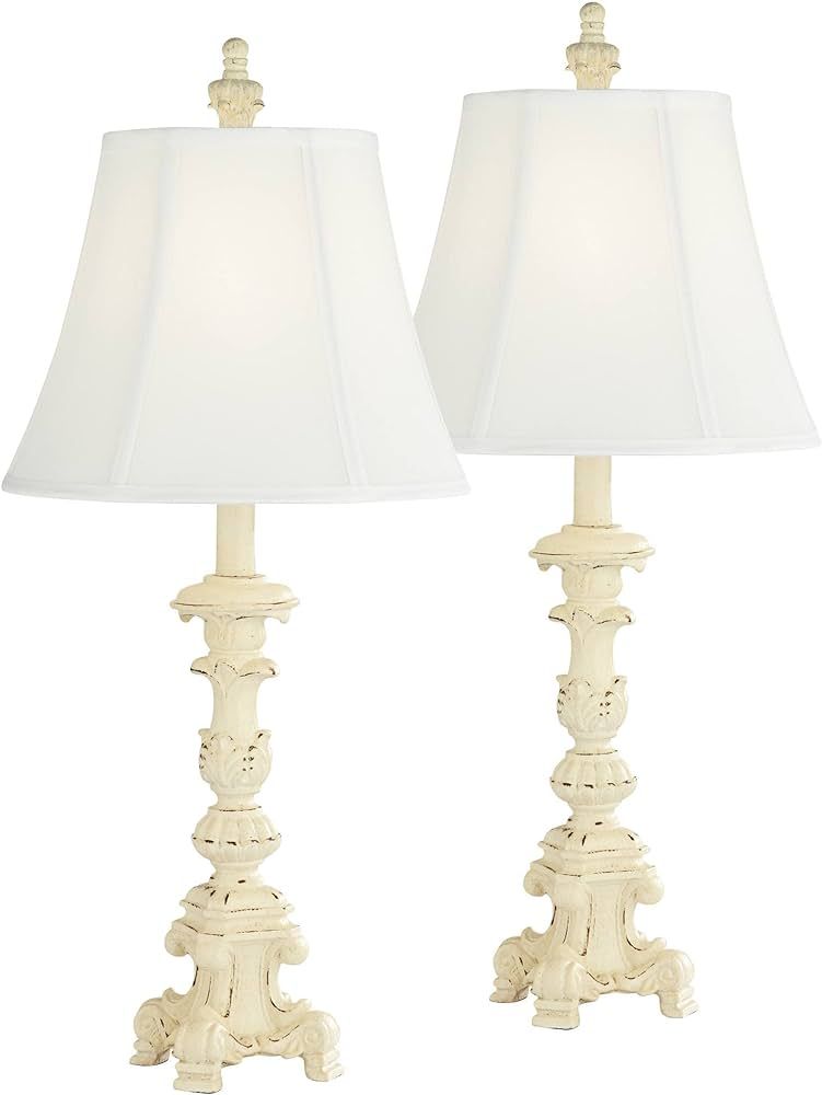 Regency Hill Elize Traditional Vintage Table Lamps Set of 2 26 3/4" High Distressed French White ... | Amazon (US)