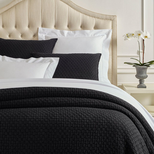 Pine Cone Hill Lodi Black Matelasse Sham Euro | Gracious Style