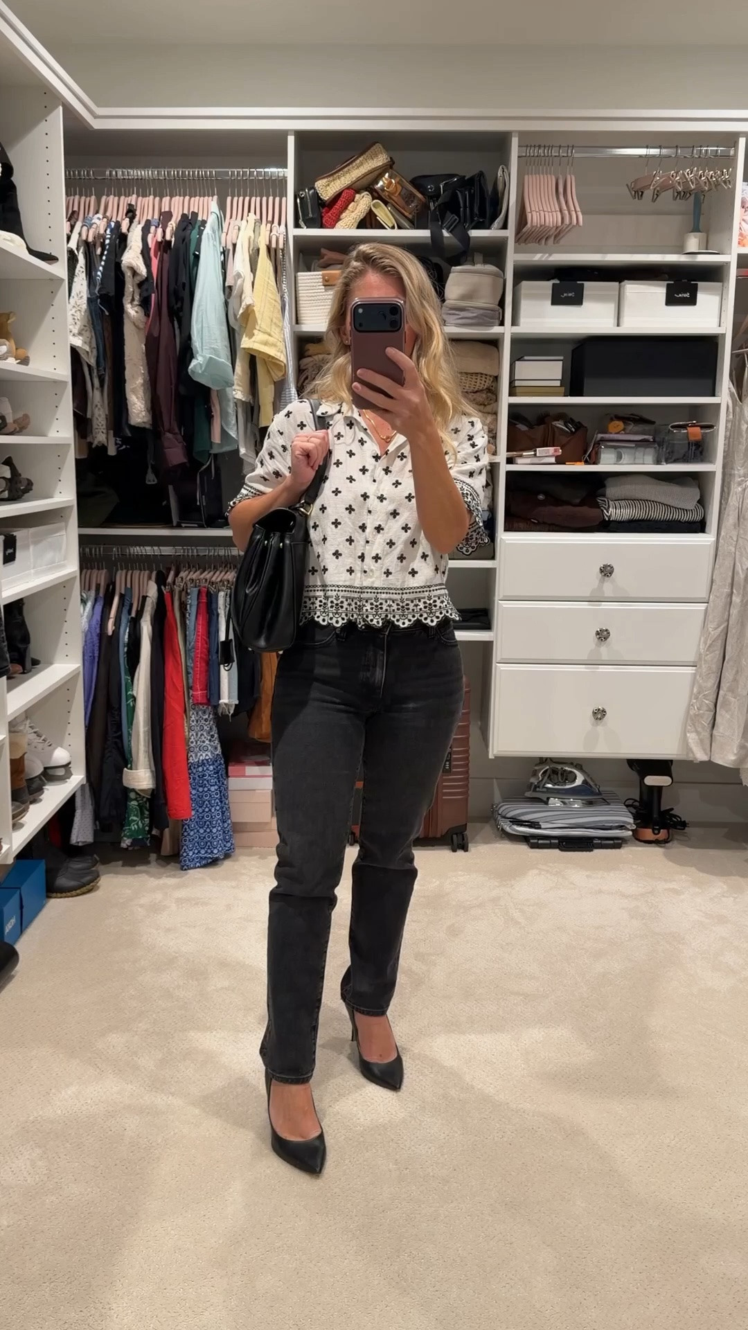 Black and white will never let you down. 🤍🖤

This look combines one of my favorite embroidered blouses with black denim, classic pumps, and a structured bag for an outfit that’s polished enough for work and easy enough for everyday.

Everything is linked here, including similar pieces to recreate the look.

#LTKootd #LTKPetite #LTKgrwm