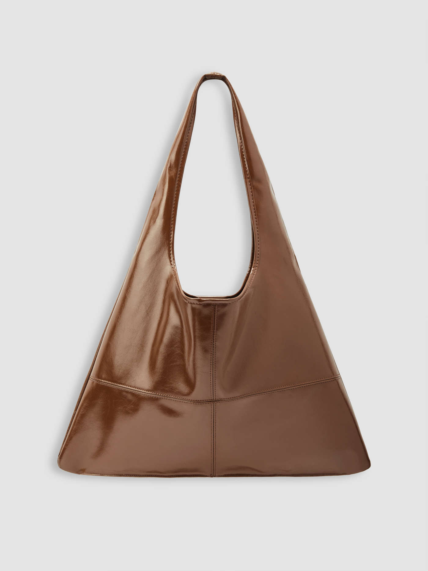 Faux Leather Solid Faux Leather Large Capacity Tote Shopper Bag | Cider