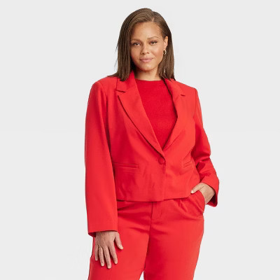 Women's Crop Blazer - A New Day™ Red | Target