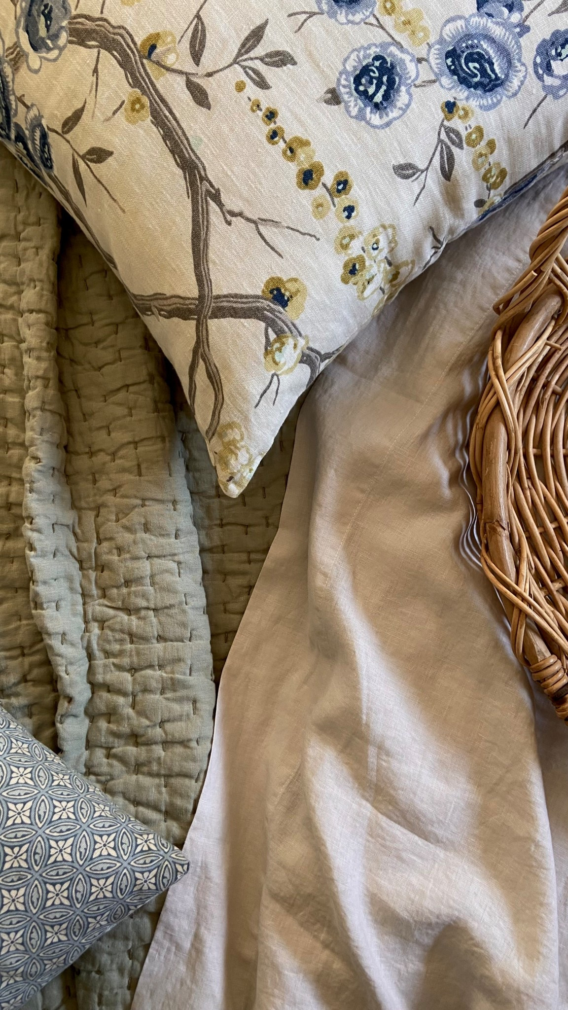 Can confirm that real linen bedding is absolutely incredible. Floral pillow is custom made with Sarah Richardson for Kravet fabric in Peony Tree Ultramarine.

#LTKOver40 #LTKSeasonal #LTKHome