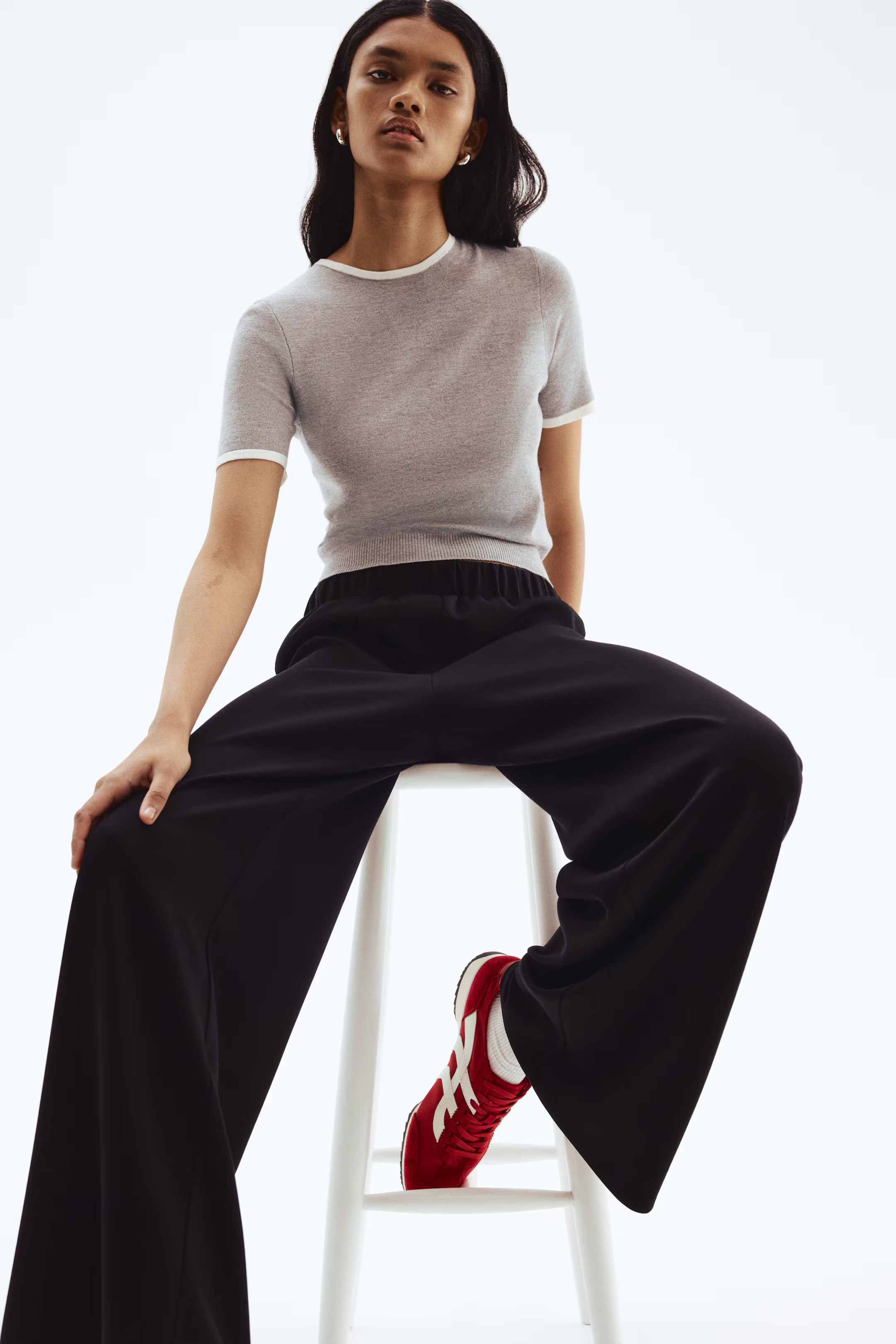 Wide pull-on trousers - Black - Ladies | H&M GB | H&M (UK, MY, IN, SG, PH, TW, HK)