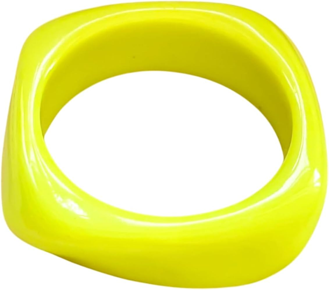 Colorful Square Acrylic Resin Bangle Bracelets Tortoiseshell Acetate Plate Wide Chunky Bracelet V... | Amazon (US)